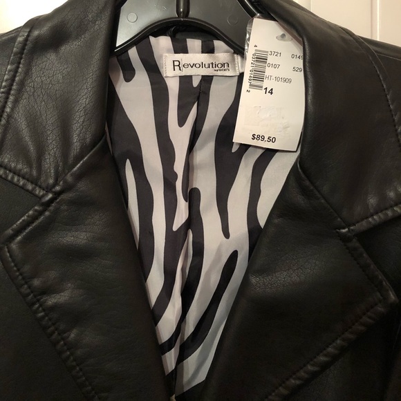 Black Pleather Jacket/Blazer - Picture 3 of 6
